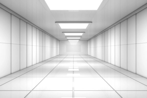 Clean and structured corridor symbolizing financial clarity through standardized IT asset disposition processes across countries.